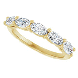 10K Gold Oval Lab-Grown Diamond Five-Stone Anniversary Band – 9/10–2 CTW - Yellow Gold - view 5