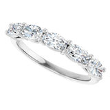 10K Gold Oval Natural Diamond Five-Stone Anniversary Band – 1 1/3–1 7/8 CTW - White Gold - view 5