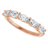 10K Gold Oval Lab-Grown Diamond Five-Stone Anniversary Band – 9/10–2 CTW - Rose Gold - view 5
