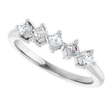 Platinum Asscher Natural Diamond Five-Stone Anniversary Band – 1/4–3/8 CTW - view 5