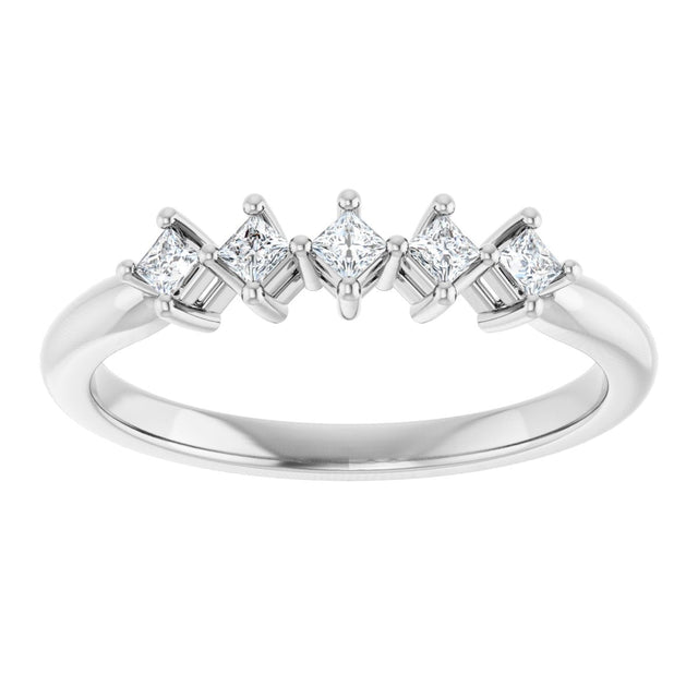 Platinum Square Natural Diamond Five-Stone Anniversary Band – 3/8–1 1/3 CTW - view 3