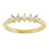 10K Gold Square Lab-Grown Diamond Five-Stone Anniversary Band – .07–3/8 CTW - Yellow Gold - view 3