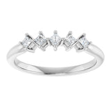 10K Gold Square Lab-Grown Diamond Five-Stone Anniversary Band – .07–3/8 CTW - White Gold - view 3