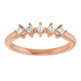 10K Gold Square Natural Diamond Five-Stone Anniversary Band – .07–1/2 CTW - Rose Gold - view 3
