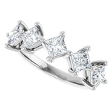 10K Gold Square Lab-Grown Diamond Five-Stone Anniversary Band – 1/2–1 9/10 CTW (Style 123843) - White Gold - view 5