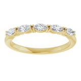 14K Gold Marquise Natural Diamond Five-Stone Anniversary Band – 1/3–5/8 CTW - Yellow Gold - view 3