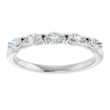 Platinum Marquise Lab-Grown Diamond Five-Stone Anniversary Band – 1/3–1/2 CTW - view 3