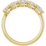 14K Gold Pear Lab-Grown Diamond Five-Stone Anniversary Band – 5/8–1 1/4 CTW - Yellow Gold - view 2
