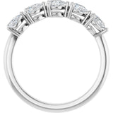 Platinum Pear Natural Diamond Five-Stone Anniversary Band – 3/4–1 1/4 CTW - view 2