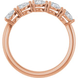 14K Gold Pear Lab-Grown Diamond Five-Stone Anniversary Band – 5/8–1 1/4 CTW - Rose Gold - view 2