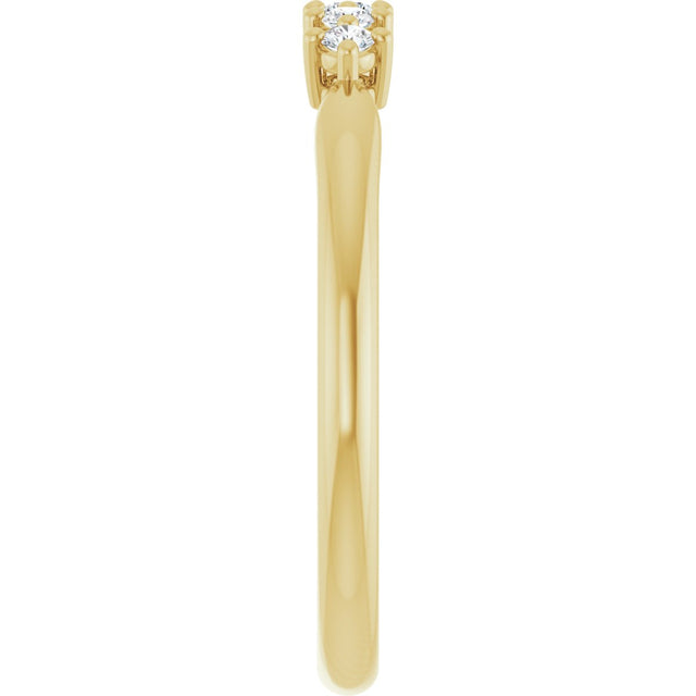 10K Gold Round Lab-Grown Diamond Five-Stone Anniversary Band – .07–1/3 CTW - Yellow Gold - view 4