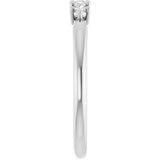 10K Gold Round Lab-Grown Diamond Five-Stone Anniversary Band – .07–1/3 CTW - White Gold - view 4