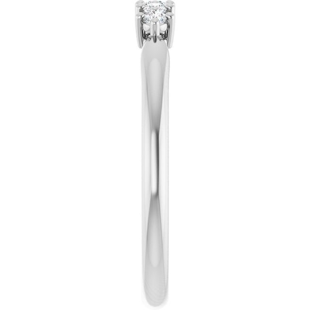 10K Gold Round Lab-Grown Diamond Five-Stone Anniversary Band – .07–1/3 CTW - White Gold - view 4