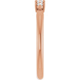10K Gold Round Natural Diamond Five-Stone Anniversary Band – .07–1/5 CTW - Rose Gold - view 4