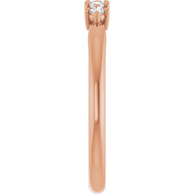 10K Gold Round Lab-Grown Diamond Five-Stone Anniversary Band – .07–1/3 CTW - Rose Gold - view 4