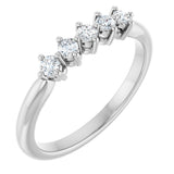 10K Gold Round Lab-Grown Diamond Five-Stone Anniversary Band – .07–1/3 CTW - White Gold