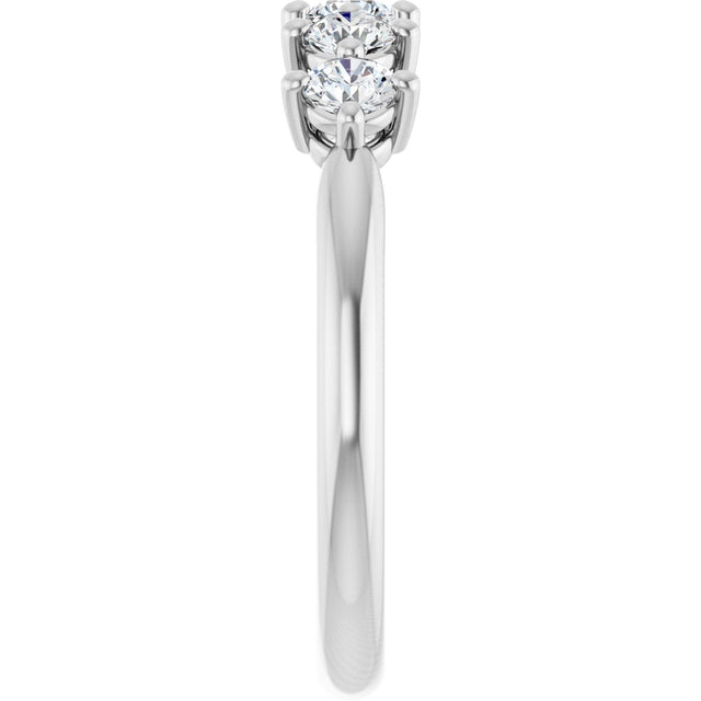 Platinum Round Natural Diamond Five-Stone Anniversary Band – 1/6–9/10 CTW - view 4