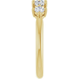 10K Gold Round Lab-Grown Diamond Five-Stone Anniversary Band – 3/8–3/4 CTW - Yellow Gold - view 4