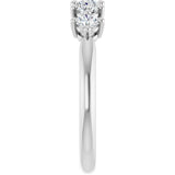 10K Gold Round Natural Diamond Five-Stone Anniversary Band – 1/3–3/4 CTW (Style 123843) - White Gold - view 4
