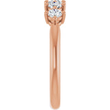 10K Gold Round Lab-Grown Diamond Five-Stone Anniversary Band – 3/8–3/4 CTW - Rose Gold - view 4