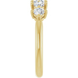 10K Gold Round Lab-Grown Diamond Five-Stone Anniversary Band – 3/8–3/4 CTW - Yellow Gold - view 4