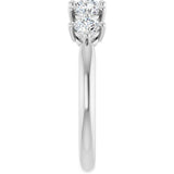 10K Gold Round Natural Diamond Five-Stone Anniversary Band – 1/3–3/4 CTW (Style 123843) - White Gold - view 4
