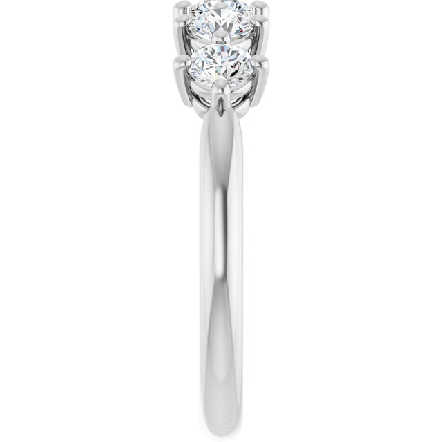 10K Gold Round Lab-Grown Diamond Five-Stone Anniversary Band – 3/8–3/4 CTW - White Gold - view 4