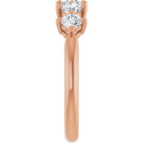 10K Gold Round Lab-Grown Diamond Five-Stone Anniversary Band – 3/8–3/4 CTW - Rose Gold - view 4