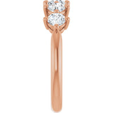 10K Gold Round Lab-Grown Diamond Five-Stone Anniversary Band – 9/10–1 5/8 CTW - Rose Gold - view 4