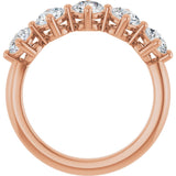 10K Gold Round Lab-Grown Diamond Five-Stone Anniversary Band – 9/10–1 5/8 CTW - Rose Gold - view 2