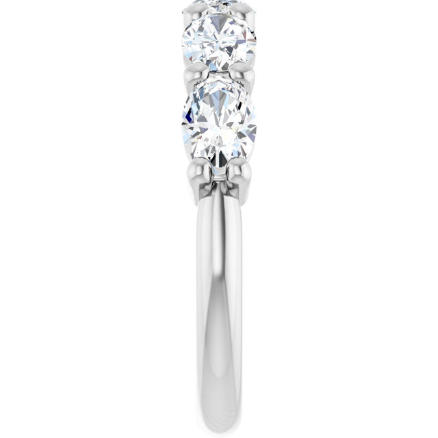 10K Gold Oval Lab-Grown Diamond Five-Stone Anniversary Band – 9/10–2 CTW - White Gold - view 4