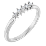 10K Gold Square Lab-Grown Diamond Five-Stone Anniversary Band – .07–3/8 CTW - White Gold