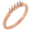 10K Gold Square Natural Diamond Five-Stone Anniversary Band – .07–1/2 CTW - Rose Gold