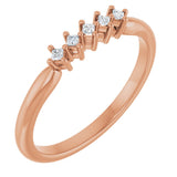10K Gold Square Natural Diamond Five-Stone Anniversary Band – .07–1/2 CTW - Rose Gold