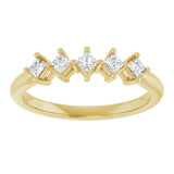 10K Gold Square Lab-Grown Diamond Five-Stone Anniversary Band – .07–3/8 CTW - Yellow Gold - view 3