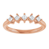 10K Gold Square Lab-Grown Diamond Five-Stone Anniversary Band – .07–3/8 CTW - Rose Gold - view 3