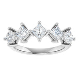 10K Gold Square Lab-Grown Diamond Five-Stone Anniversary Band – 1/2–1 9/10 CTW (Style 123843) - White Gold - view 3