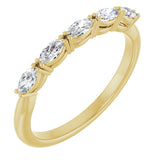 14K Gold Marquise Lab-Grown Diamond Five-Stone Anniversary Band – 1/3–1/2 CTW - Yellow Gold