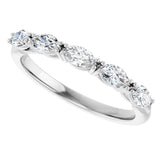 Platinum Marquise Lab-Grown Diamond Five-Stone Anniversary Band – 1/3–1/2 CTW - view 5