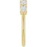 14K Gold Pear Lab-Grown Diamond Five-Stone Anniversary Band – 5/8–1 1/4 CTW - Yellow Gold - view 4