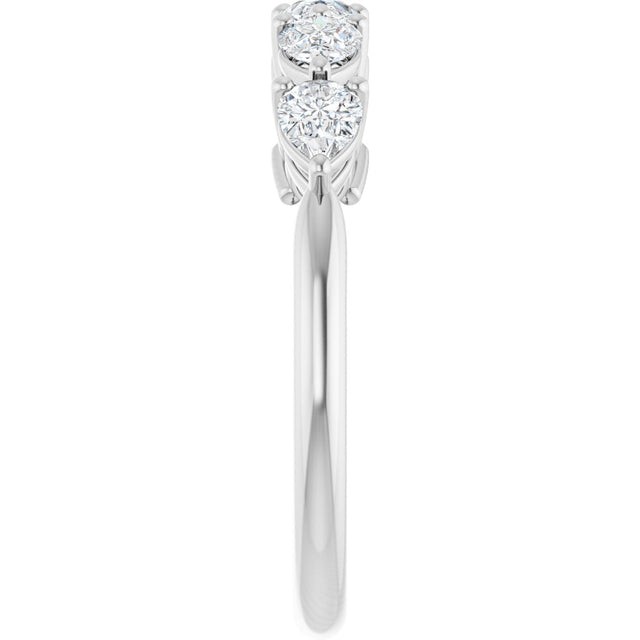Platinum Pear Lab-Grown Diamond Five-Stone Anniversary Band – 5/8–1 1/4 CTW - view 4
