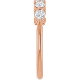 14K Gold Pear Lab-Grown Diamond Five-Stone Anniversary Band – 5/8–1 1/4 CTW - Rose Gold - view 4