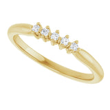 10K Gold Round Lab-Grown Diamond Five-Stone Anniversary Band – .07–1/3 CTW - Yellow Gold - view 5