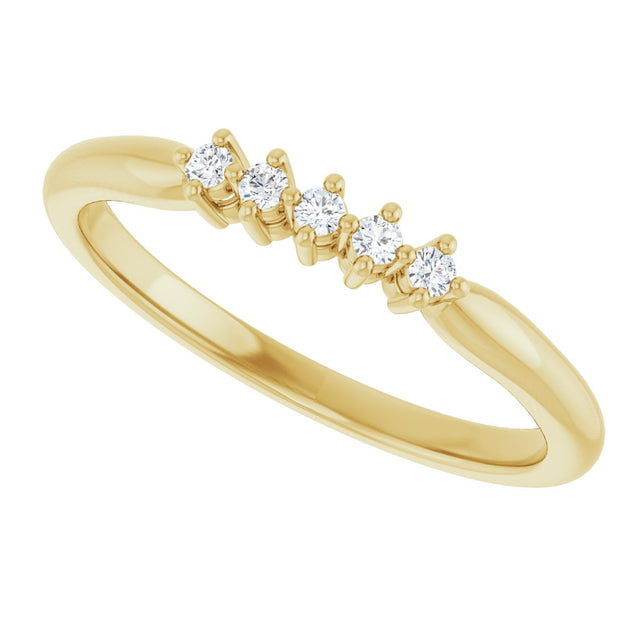 10K Gold Round Lab-Grown Diamond Five-Stone Anniversary Band – .07–1/3 CTW - Yellow Gold - view 5