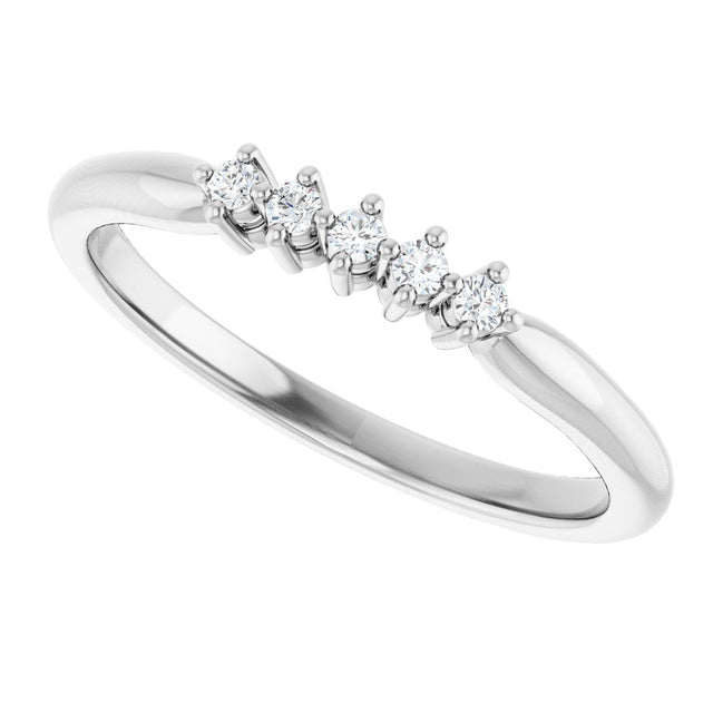 10K Gold Round Lab-Grown Diamond Five-Stone Anniversary Band – .07–1/3 CTW - White Gold - view 5