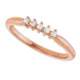 10K Gold Round Lab-Grown Diamond Five-Stone Anniversary Band – .07–1/3 CTW - Rose Gold - view 5