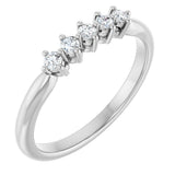 Platinum Round Natural Diamond Five-Stone Anniversary Band – 1/6–9/10 CTW
