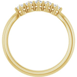 10K Gold Round Lab-Grown Diamond Five-Stone Anniversary Band – .07–1/3 CTW - Yellow Gold - view 2