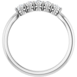 10K Gold Round Lab-Grown Diamond Five-Stone Anniversary Band – .07–1/3 CTW - White Gold - view 2