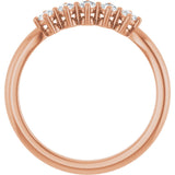 10K Gold Round Natural Diamond Five-Stone Anniversary Band – .07–1/5 CTW - Rose Gold - view 2